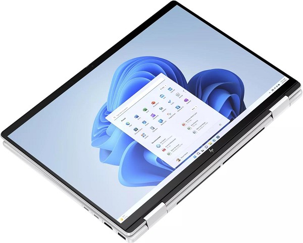 HP Envy x360 2-in-1 14-fa0470ng, Gletschersilber, hinten