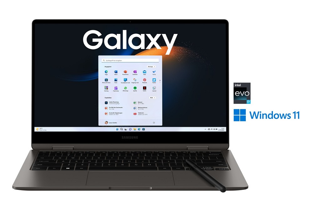 Samsung Galaxy Book3 360 13, 13.3", Core i7-1360P, 16GB RAM, hinten